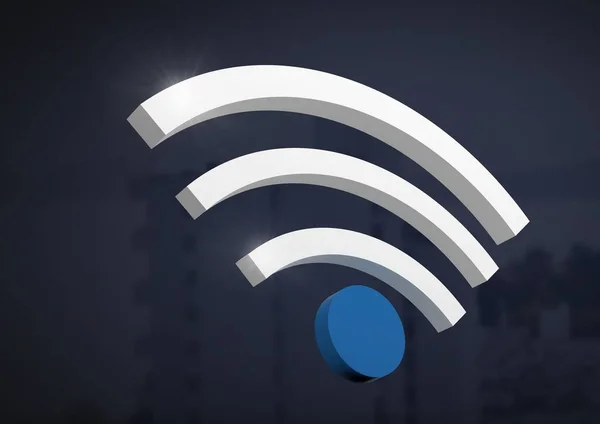 Simbolo Wi-Fi icona e sfondo scuro — Foto Stock