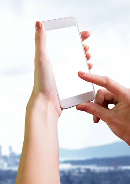 Hand holding phone — Stock Photo, Image