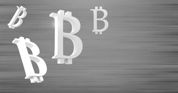 Bitcoin symbool pictogrammen met grijze achtergrond — Stockfoto