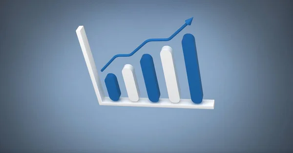 3D bar chart statistics icon — Stock Photo, Image