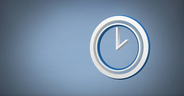 Ícone de relógio 3D com fundo azul — Fotografia de Stock