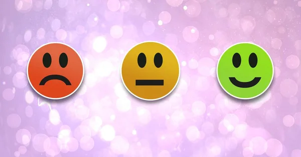 Faccine smiley icone soddisfazione feedback — Foto Stock