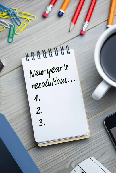 New Year Resolutions List Table — Stock Photo, Image