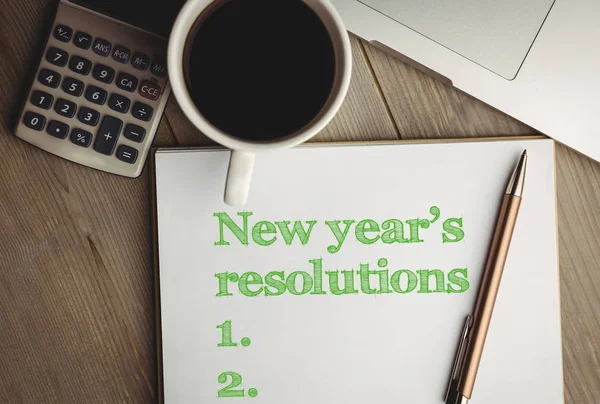 New Year Resolutions List Table — Stock Photo, Image