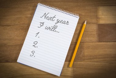 Yeni yıl kararları listesinde tablo