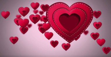 Dikişli Sevgililer kalp dijital bileşik