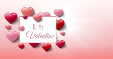 Benim Sevgililer Metin ve Bubbly Sevgililer kalpler boş kutu ile dijital bileşkesi gibi