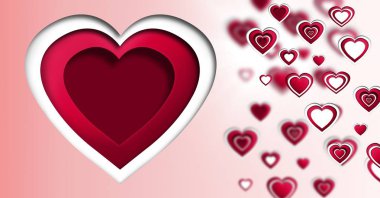 Katmanlı Sevgililer kalplerin dijital bileşik