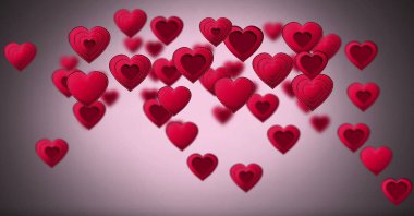 Katmanlı Sevgililer kalplerin dijital bileşik