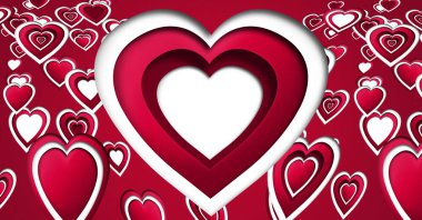 Katmanlı Sevgililer kalplerin dijital bileşik