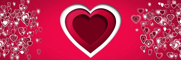 Digitale Composiet Voor Gelaagde Valentines Hearts — Stockfoto