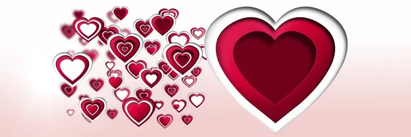 Digitální Složený Vrstev Valentines Srdce — Stock fotografie