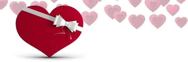 Цифровой Композитный Валентина Сердце Форме Коробки Подарка Любви Сердца Фон — стоковое фото