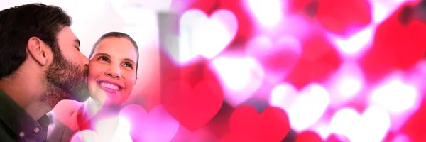 Цифровий Композит Пари Сердечками Переходу Любові Валентина — стокове фото