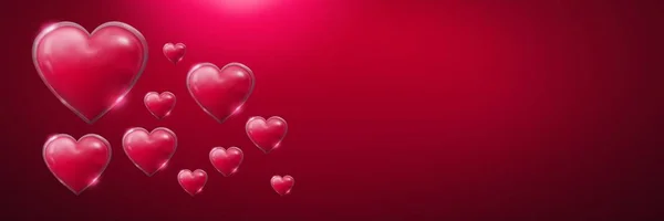 Compuesto Digital Brillantes Corazones Burbujeantes San Valentín —  Fotos de Stock