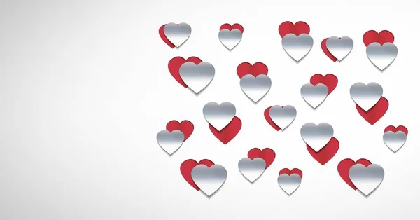 Composto Digital Papel Recortado Corações Valentim — Fotografia de Stock