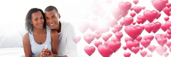 Digital Composite Couple Valentine Love Transition Hearts — стоковое фото