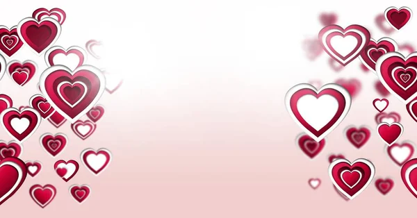 Digitale Composiet Voor Gelaagde Valentines Hearts — Stockfoto
