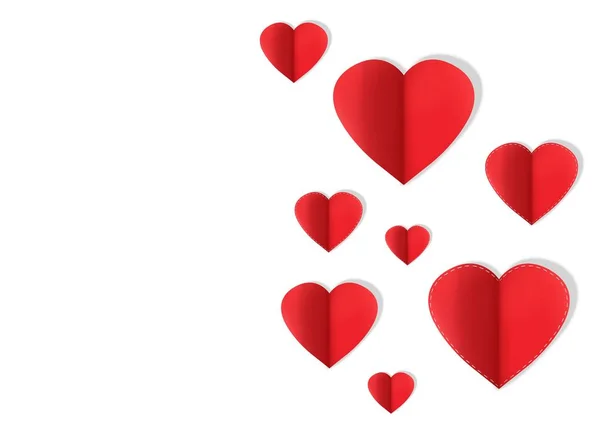 Digital Composite Paper Valentines Hearts — Stock Photo, Image