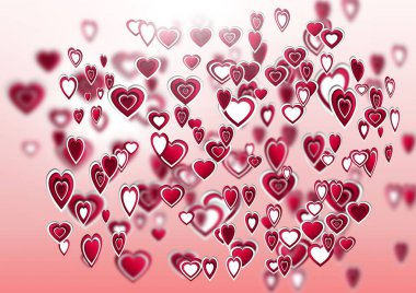 Katmanlı Sevgililer kalplerin dijital bileşik