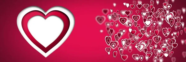Katmanlı Sevgililer Kalplerin Dijital Bileşik — Stok fotoğraf