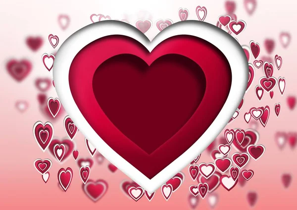 Katmanlı Sevgililer Kalplerin Dijital Bileşik — Stok fotoğraf