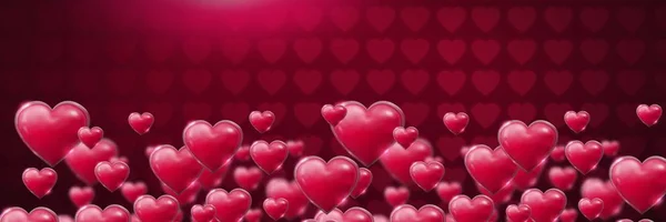 Digitale Composiet Voor Glanzende Bubbly Valentines Hearts — Stockfoto