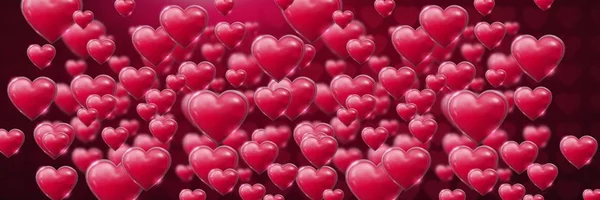 Digitale Composiet Voor Glanzende Bubbly Valentines Hearts — Stockfoto