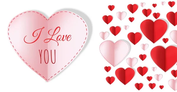 Diseño Del Día San Valentín Con Corazones —  Fotos de Stock