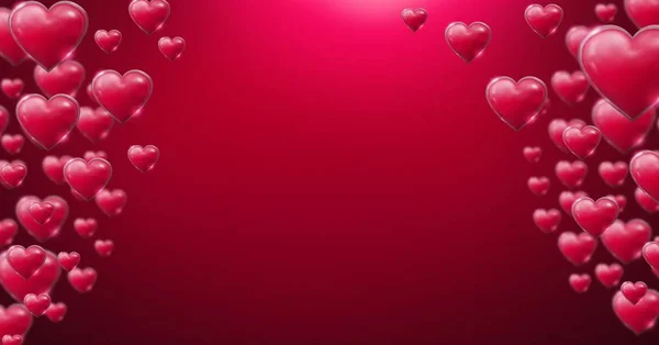 Цифровая Композиция Блестящих Пузырьков Сердца Валентина — стоковое фото