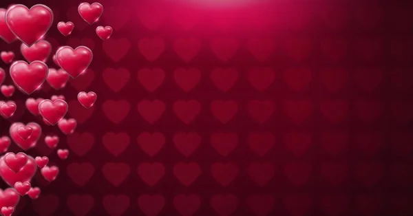 Цифровий Композит Блискучих Бульбашкових Сердець Валентина — стокове фото
