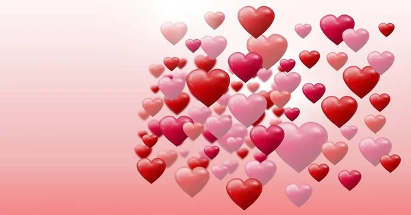 Digitální Složený Temperamentní Valentines Srdce — Stock fotografie