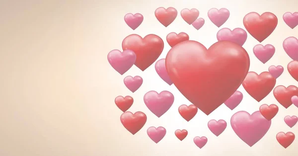 Kabarcıklı Sevgililer Kalplerin Dijital Bileşik — Stok fotoğraf