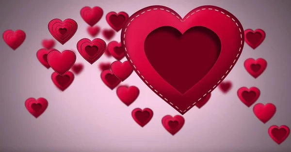 Digitale Composiet Van Gestikt Valentines Heart — Stockfoto