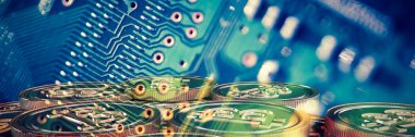 Bitcoin karşı mavi ed devre kartı