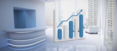 Grafik sembolü şehir manzaralı modern oda karşı büyüyen
