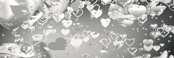 Digital Generierte Graue Valentine Herzmuster — Stockfoto