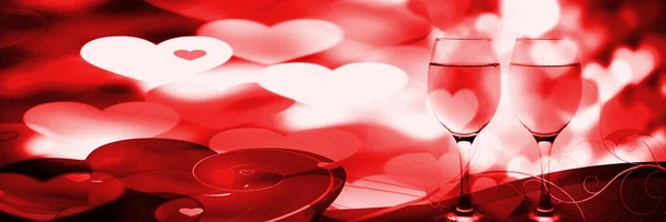 Rood Gloeiende Valentines Digitale Composiet — Stockfoto