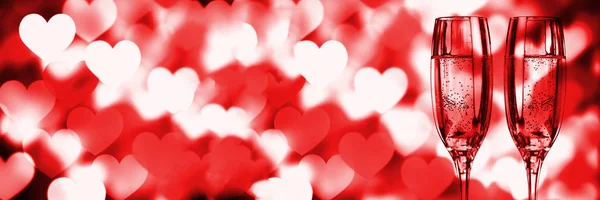 Rood Gloeiende Valentines Digitale Composiet — Stockfoto