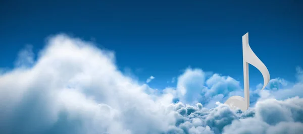 Σύμβολο Σημειώσεις Μουσικής Κατά Την Ειδυλλιακή Θέα Των Λευκών Cloudscape — Φωτογραφία Αρχείου