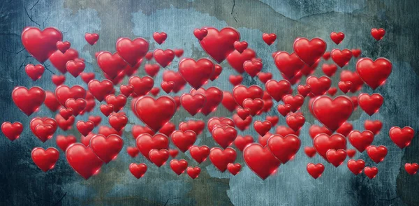 Dia Dos Namorados Coração Rosa Fundo Branco Contra Parede Resistente — Fotografia de Stock