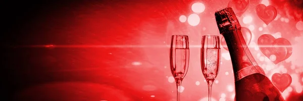Glühend Rote Valentine Digital Composite — Stockfoto