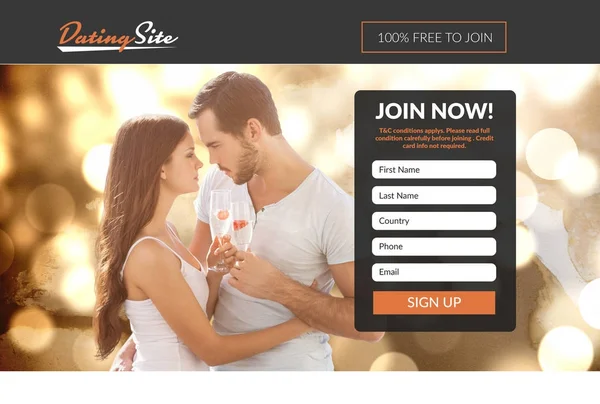 Dating Site Üzerinde Abonelik Formu — Stok fotoğraf