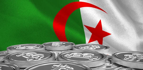 Bitcoin Digitally Generated Algerian National Flag — Stock Photo, Image