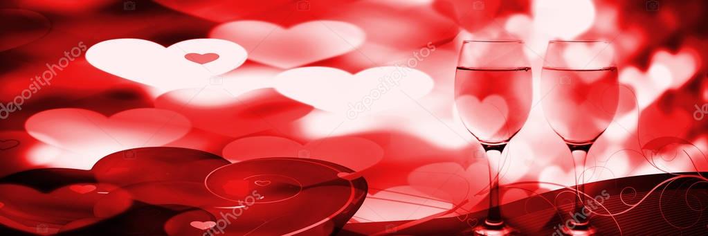 Glowing red Valentines digital composite