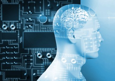 Karşı insan temsil dijital bileşik devre yönetim kurulu kapat