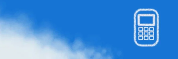 Digitální Složený Kalkulačka Zařízení Ikona Cloudu Oblohou — Stock fotografie