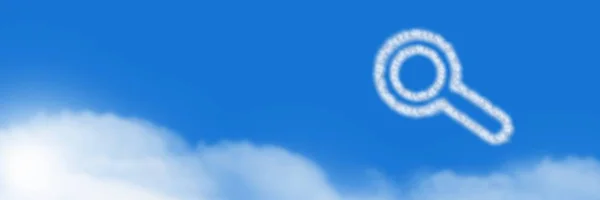Compuesto Digital Lupa Cloud Icon Con Cielo —  Fotos de Stock