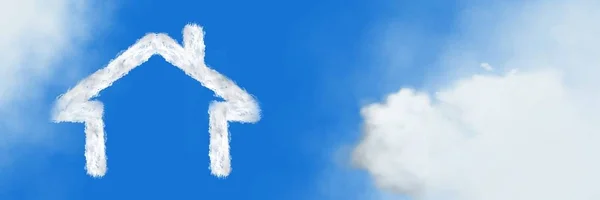 Digital Composite Home House Cloud Icon Sky — Stock Photo, Image