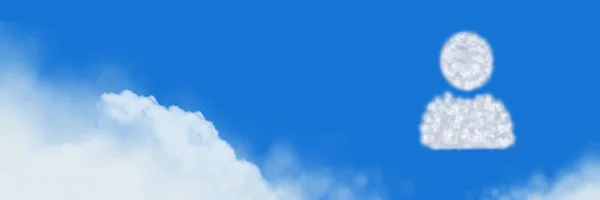 Digitaler Verbund Des Profilbenutzer Cloud Symbols Mit Himmel — Stockfoto